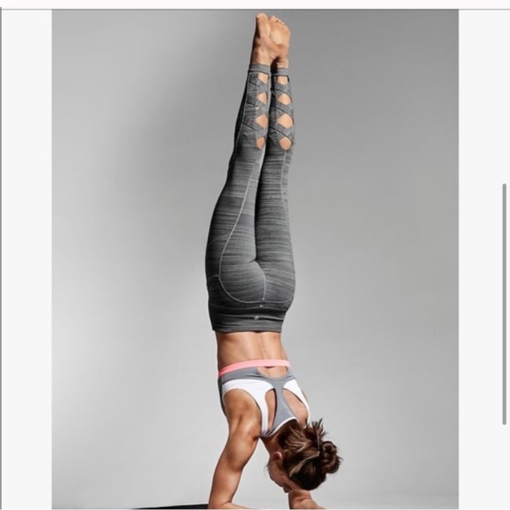Athleta High Rise Cut Out Chaturanga Tight Gray Space Dye Size Small